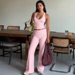 Fashion Casual Vest Slim-fit Solid Color Trousers Suit