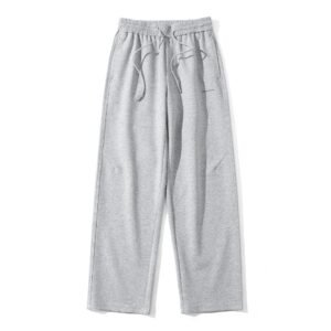 Loose Straight Fit Sweatpants with Small Letter Print