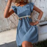 Casual Vacation Lace Trim Women's Dress