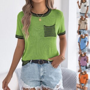 Women's Casual  Short Sleeve Knitwear