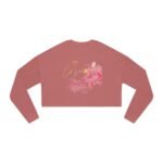 Love Heart Floral Crop Sweatshirt — Women's Pink Cropped Pullover