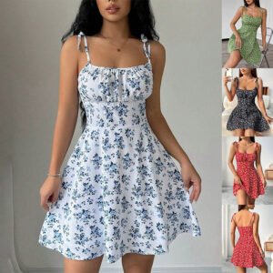 Sweet A- Line Waist Trimming Dresses Women's Slimming Casual Clothing