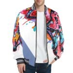 New Men's Striped Trim Bomber Jacket