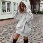 Women's Pullover Hooded Loose Fleece Sweater