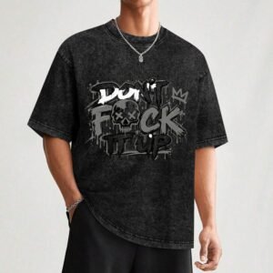 Hot vintage wash off shoulder short-sleeved T-shirt