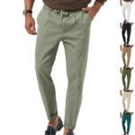 Casual Drawstring Pants Men's Business Straight Suit Pants